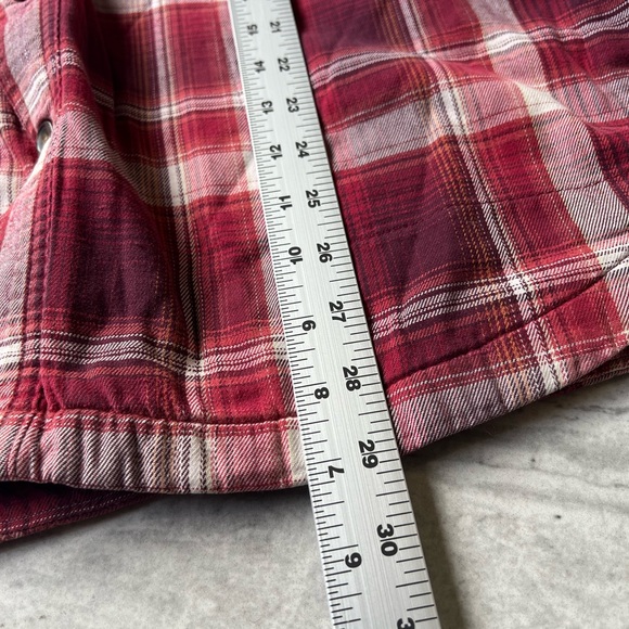 Carhartt Men's Red/White Plaid Flannel Long Sleeve Button-Down Shacket Size L - Picture 6 of 7